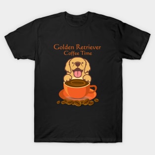 Golden Retriever Coffee Time T-Shirt